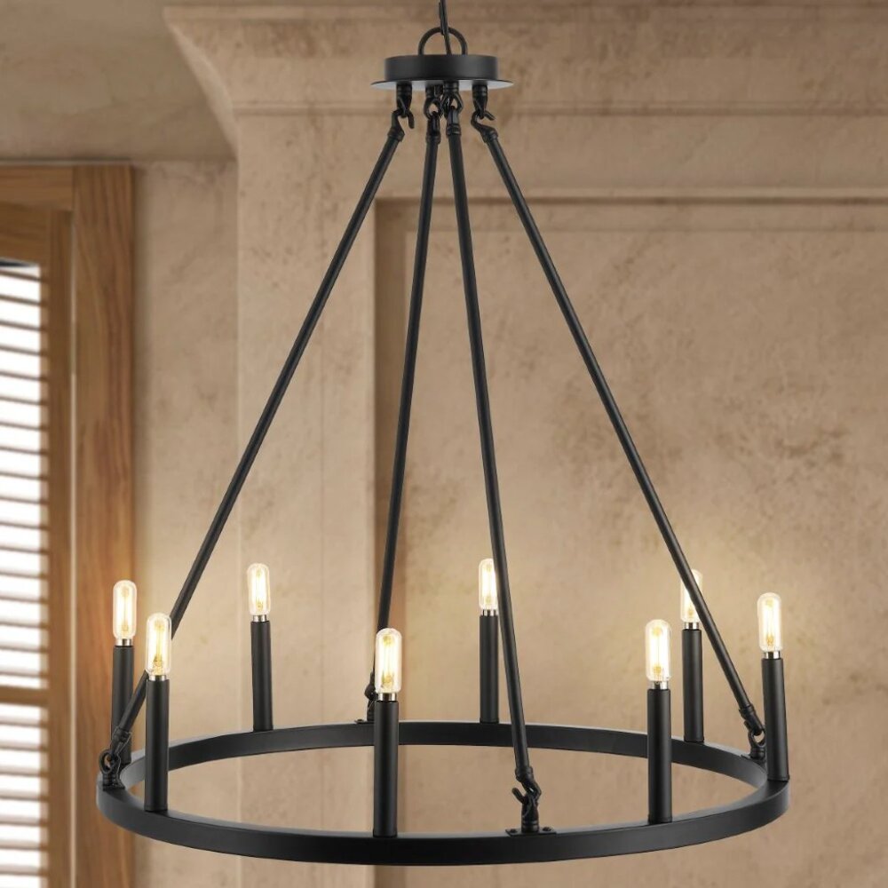 JONATHAN Y Oberto Ring Rustic Farmhouse LED Chandelier - oil rubbed bronze - Picture 5 of 5